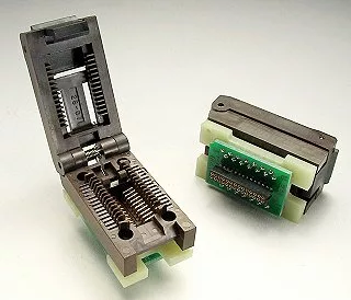 20 pin SOIC clamshell socket to 50 mil socket.