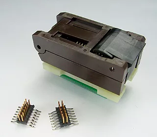 Image of a 16 pin SOIC ZIF Adapter socket that solders to a 16 pin SOIC footprint.