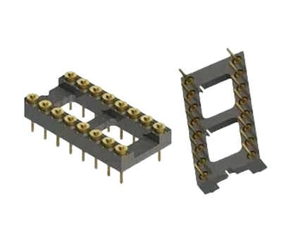 Surface mount DIP header with gold-plated contacts and dual inline pin layout