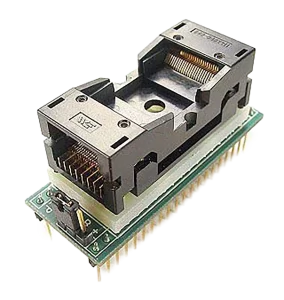 TSOP to DIP programming adapter with TSOP ZIF socket and 0.100 inch pitch DIP plug footprint