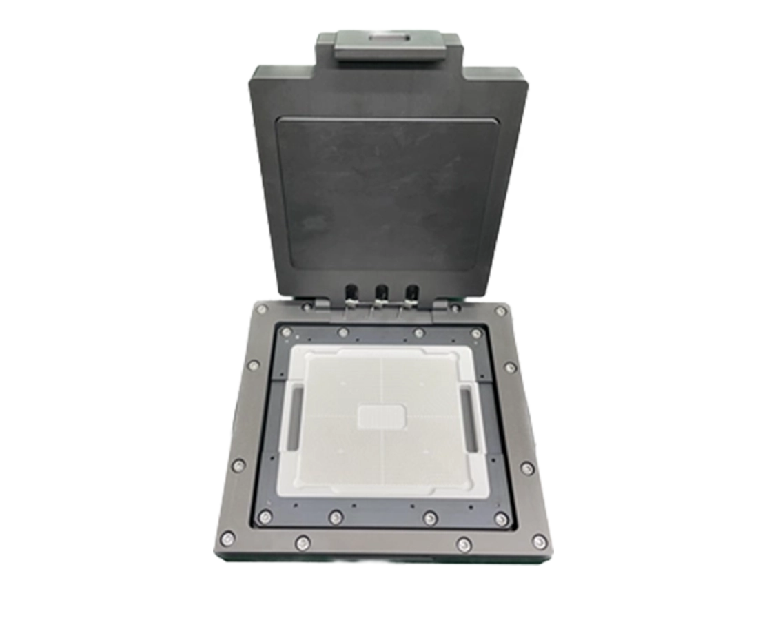 Clamshell spring-pin (contactor) IC test socket for semiconductor device testing