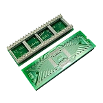 Production SMD-to-DIP adapter supporting multiple surface-mount IC package types