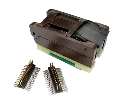 SOIC to SOIC Adapter for Prototyping and Test SOIC to SOIC adapter used for socketed testing and validation on surface-mount SOIC footprints