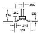 SOIC surface mount plug D310 side view showing profile height and lead structure