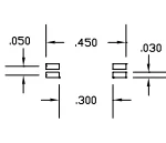SOIC surface mount plug D420 PCB footprint layout with pad dimensions and spacing