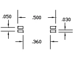 SOIC surface mount plug D470 PCB footprint layout with pad dimensions and spacing