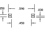 SOIC surface mount plug D560 PCB footprint layout with pad dimensions and spacing