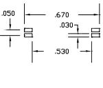 SOIC surface mount plug D630 PCB footprint layout with pad dimensions and spacing